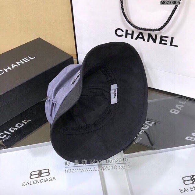 Chanel新品女士帽子 香奈兒春夏褶皺漁夫帽遮陽帽  mm1431